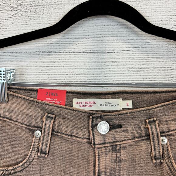 Levi's Strauss Women's Vintage A-Line Seamed Brown High Rise Shorts Size 2 - Picture 3 of 7